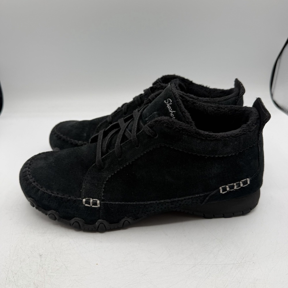 Skechers Bikers Lineage Chukka Boots Womens Sz 10 W WIDE Black Suede Ankle Shoes - Picture 6 of 11